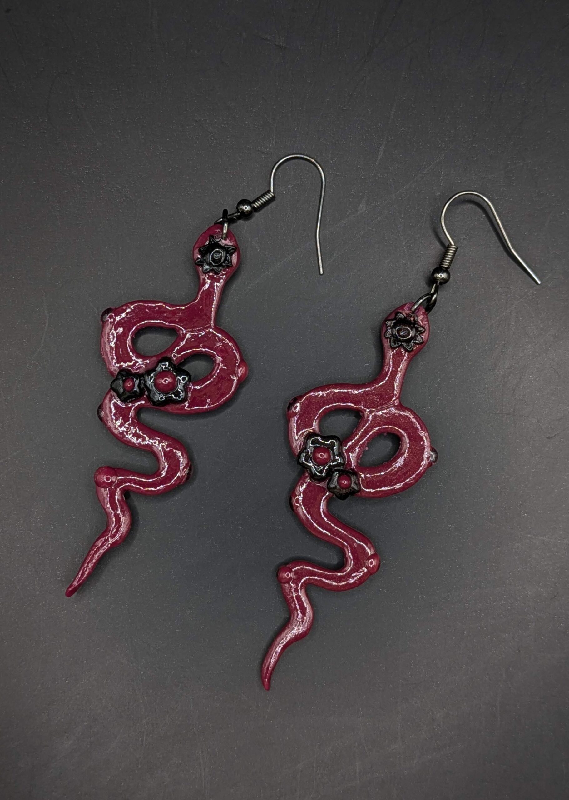Floral Snake Earrings - Image 2